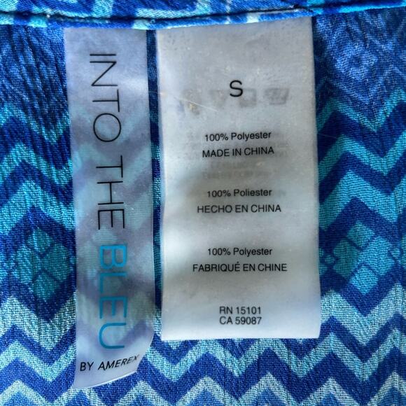 Into the bleu rod Beattie ombré blue beach cover up sheer size small swim - Picture 7 of 9